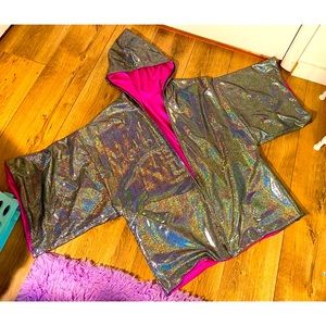 Coquetry Silver Pink Reversible Robe XL $125